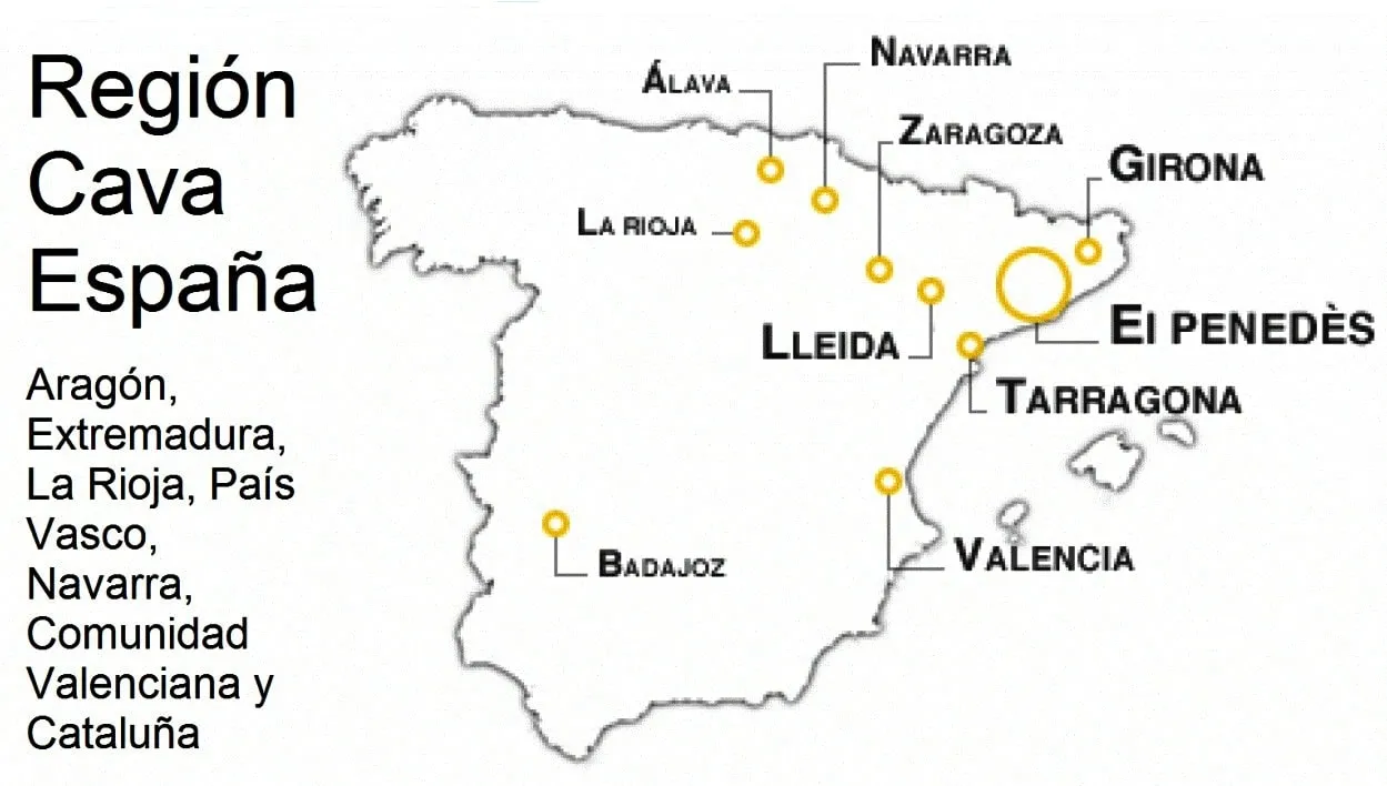 mapa españa cava